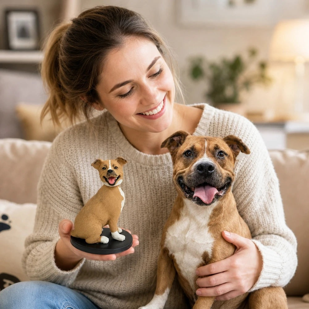 100%Handmade by Arttist Custom 3D Mini Bobble Head Pet Figurine