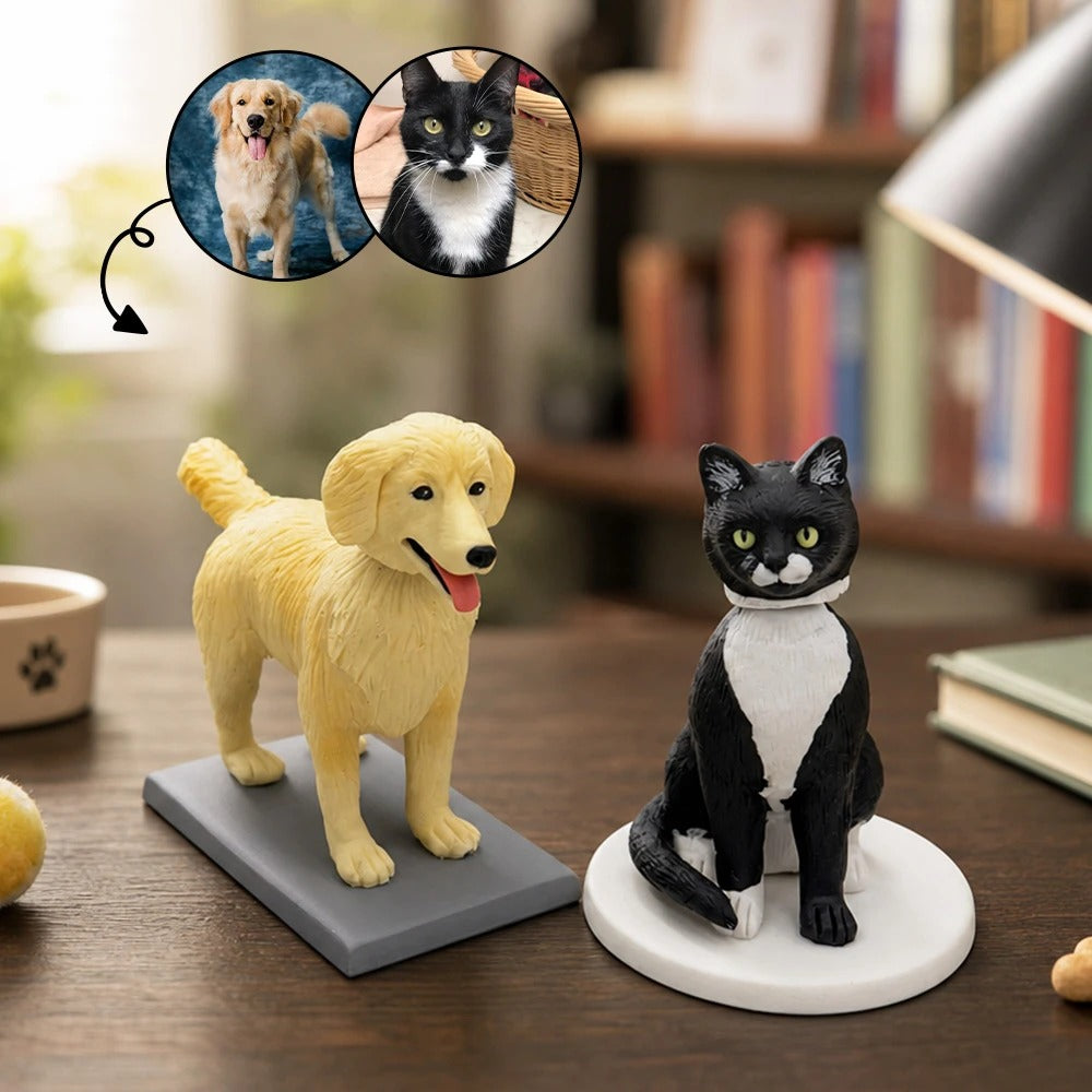 100%Handmade by Arttist Custom 3D Mini Bobble Head Pet Figurine