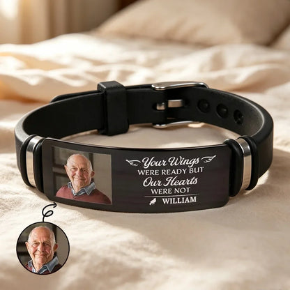 Personalized Silicone Bracelet with Photo and Memorial Quote, Unique Remembrance Gift for Family