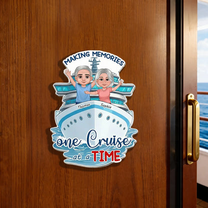 Making Memories One Cruise at a Time Acrylic Magnet, Personalized Couple Cruise Door Decor, Sweet Trip Keepsake Gift