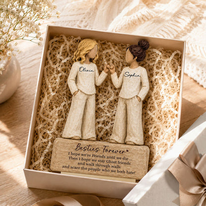 Pinky Promise 2-Layer Wooden Plaque For Close Friends, Creative Gift With Funny Friendship Quote