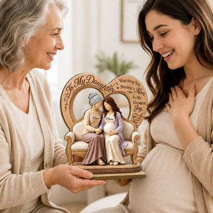 Personalized 2-Layer Wooden Plaque, Watching You Become a Mom, Heartfelt Creative Gift from Mom to Daughter