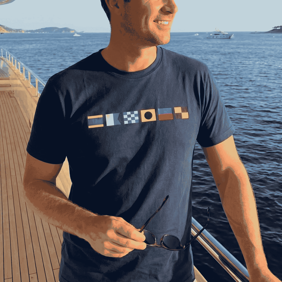 Nautical Signal Flags Classic Tee, Personalized for Your Name, Beachy Everyday Style, Thoughtful Gift